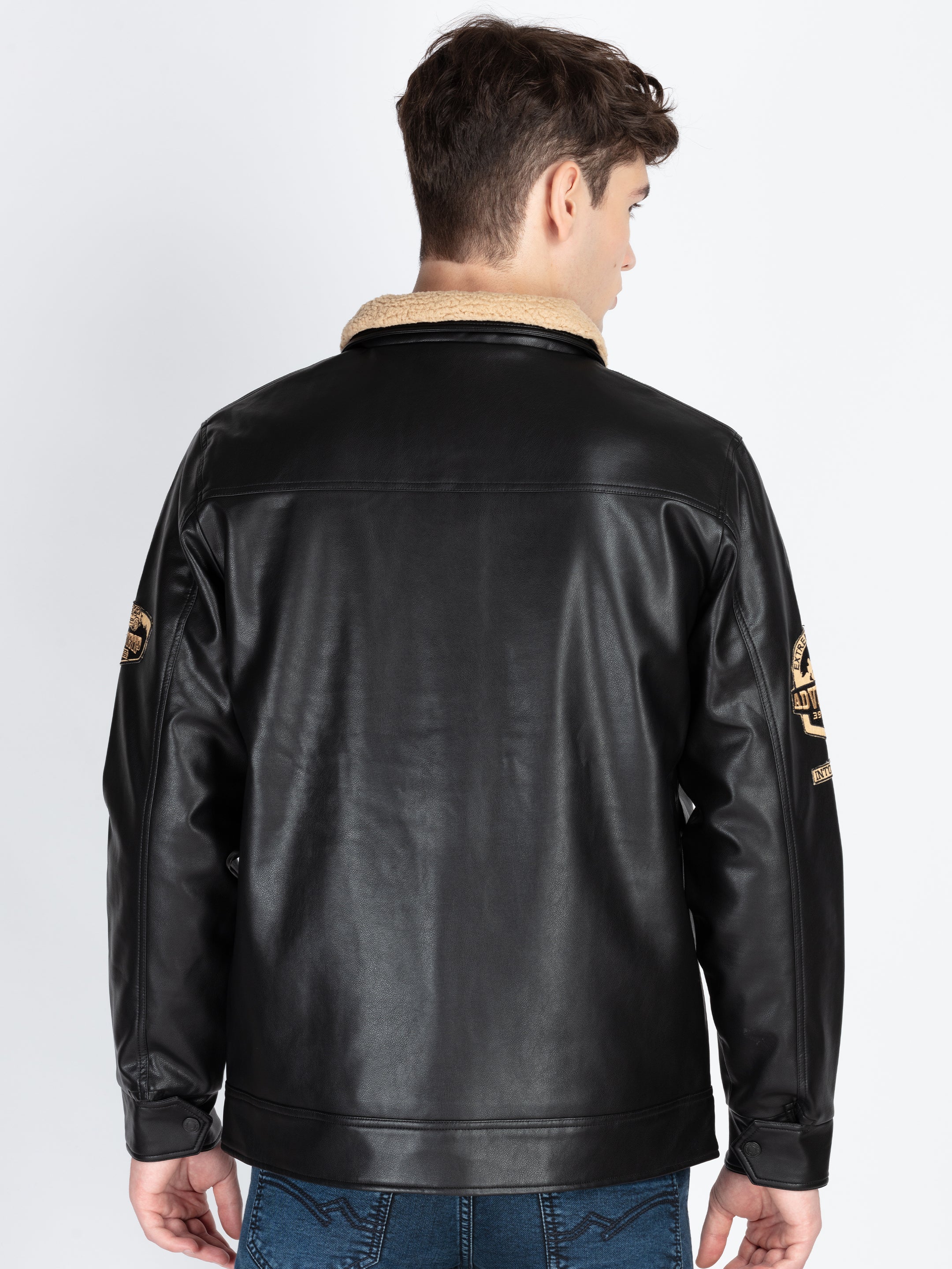 Mens Solid Open Front Jacket