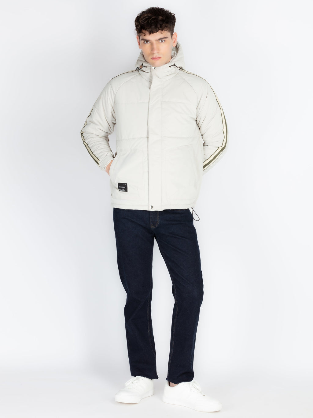 Mens Solid Open Front Jacket