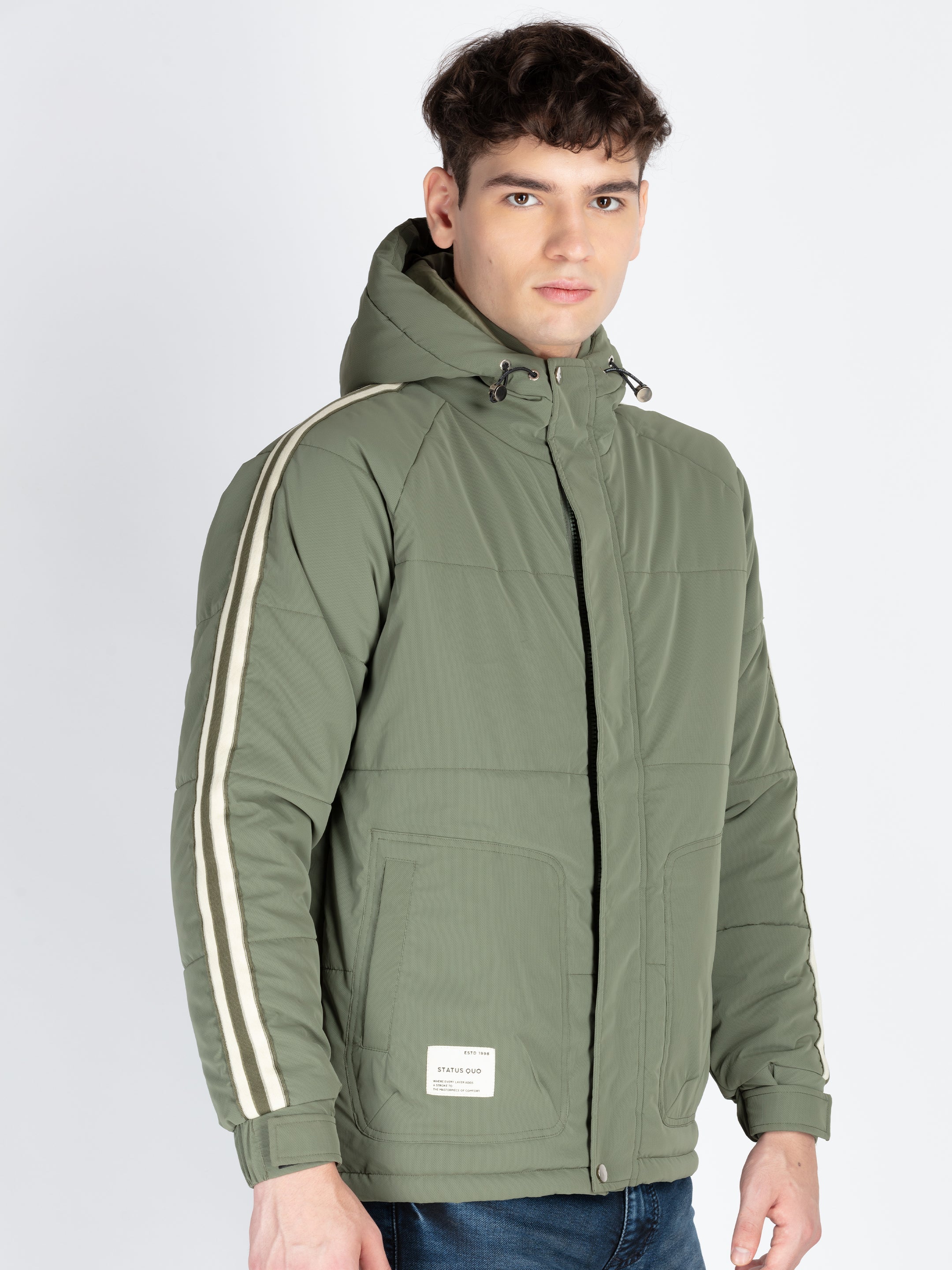 Mens Solid Open Front Jacket