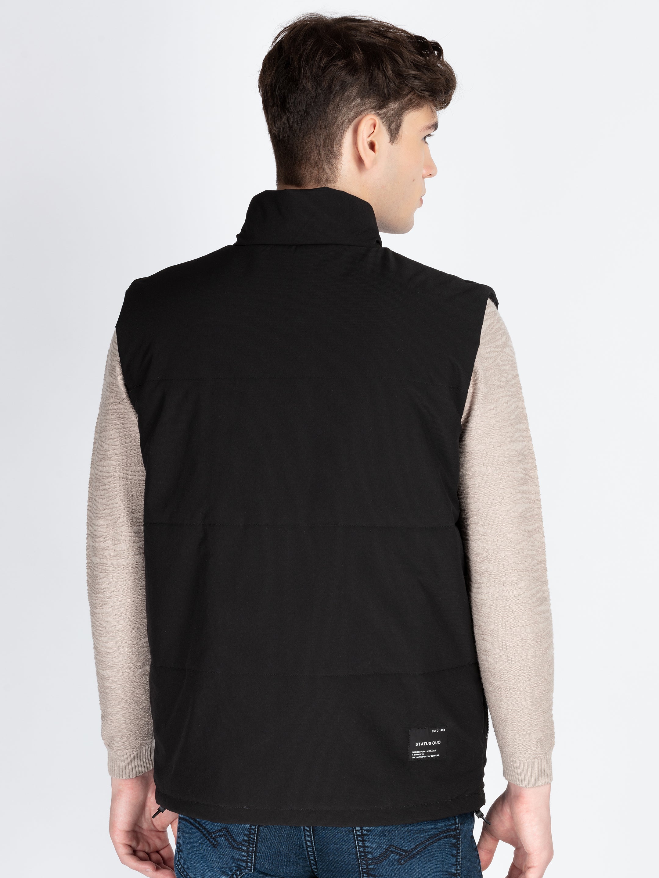 Men's Solid Open Front Jacket