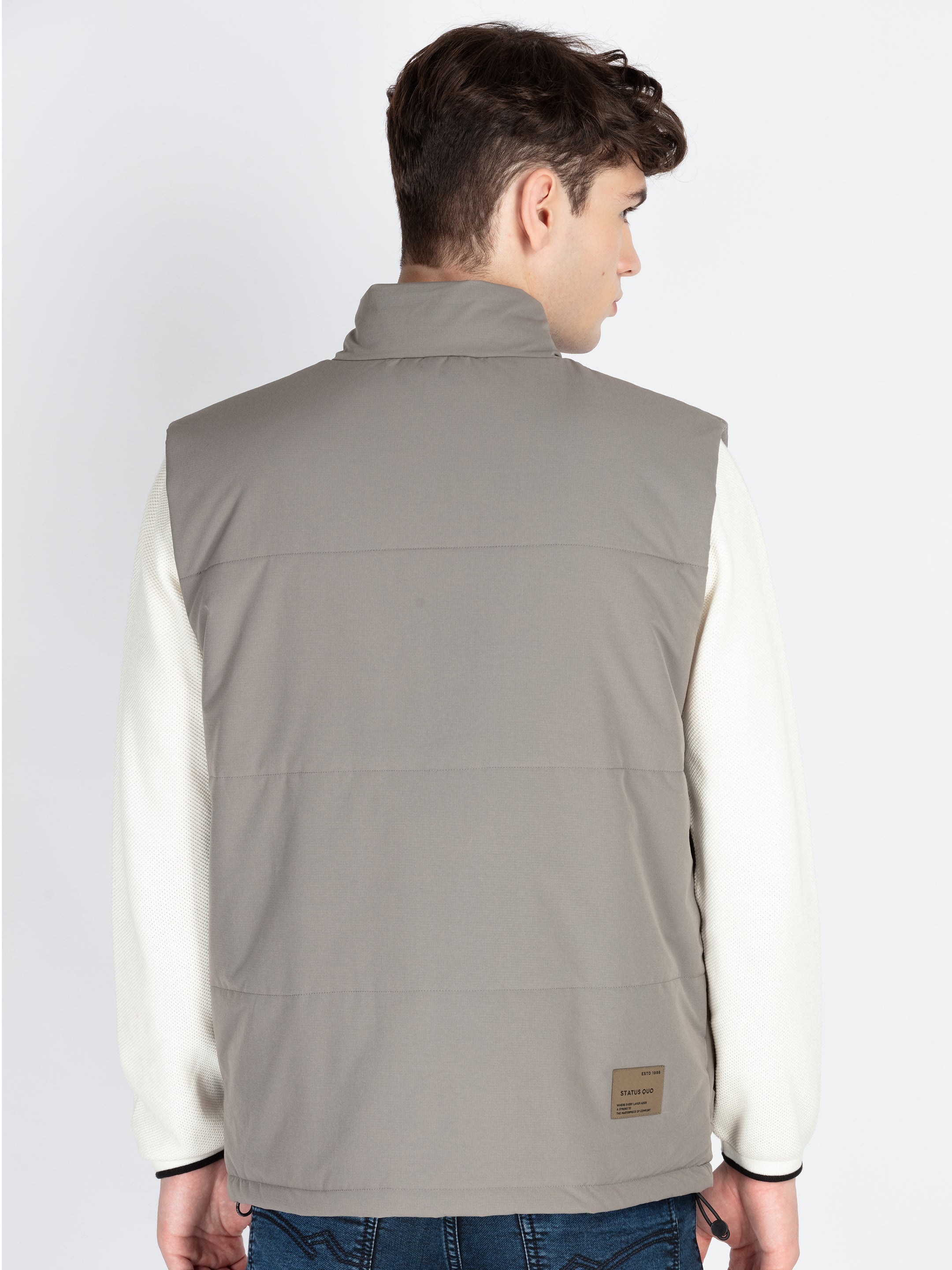 Mens Solid Open Front Jacket