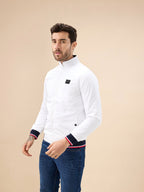 Men's Solid Zip-Front Regular Fit Jacket with Mock Collar