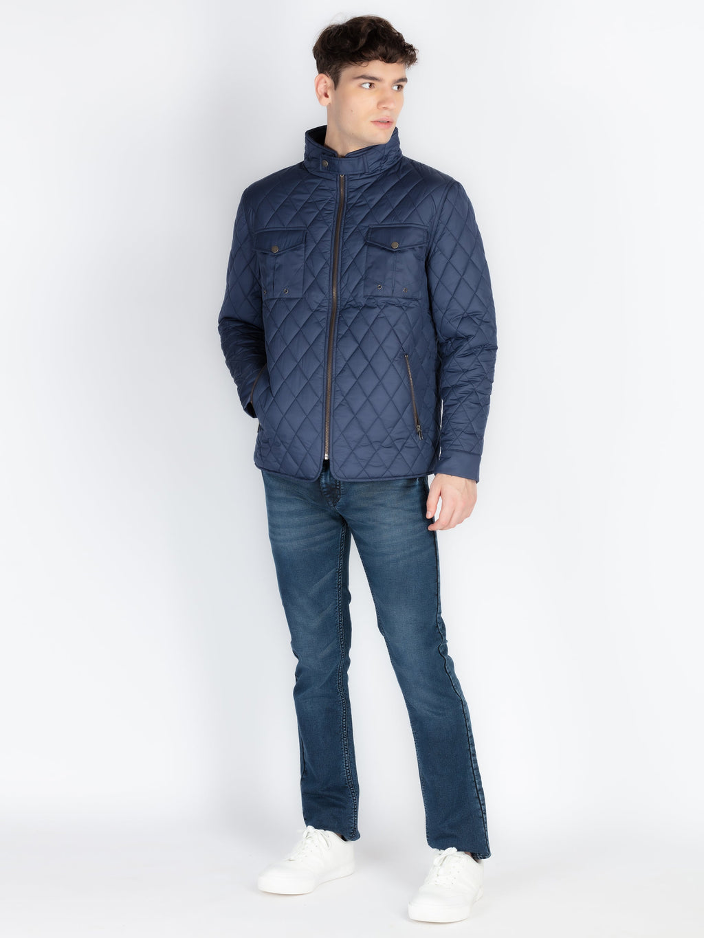 Mens Self Design Quilted Jacket