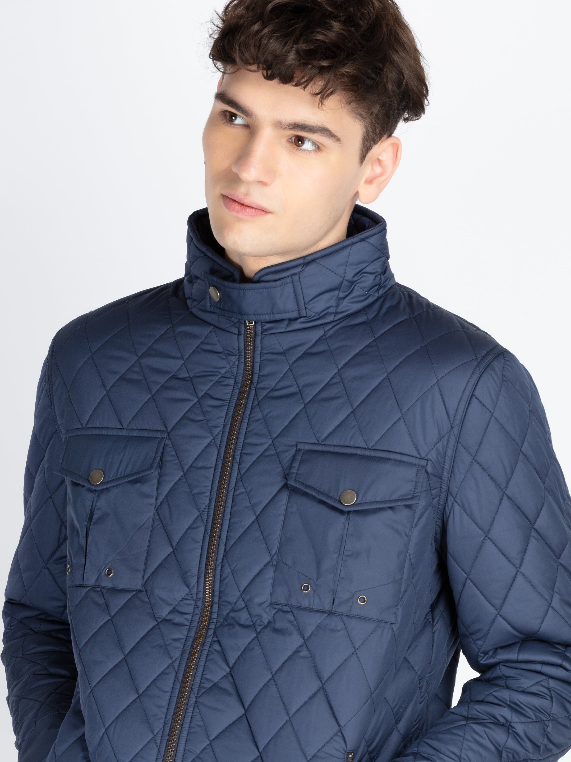 Mens Self Design Quilted Jacket