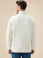 Men's Solid Padded Full Sleeve Mock Collar Regular Fit Jacket