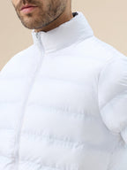 Men's Solid Full Sleeve Mock Collar Regular Fit Reversible Jacket