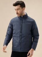 Men's Solid Full Sleeve Mock Collar Regular Fit Reversible Jacket