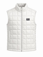 Men's Solid Mock Collar Sleeveless Regular Fit Quilted Jacket
