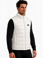Men's Solid Mock Collar Sleeveless Regular Fit Quilted Jacket