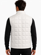 Men's Solid Mock Collar Sleeveless Regular Fit Quilted Jacket