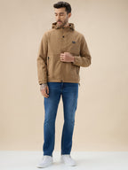 Men's Solid Full Sleeves Detachable Hooded Regular Fit Jacket