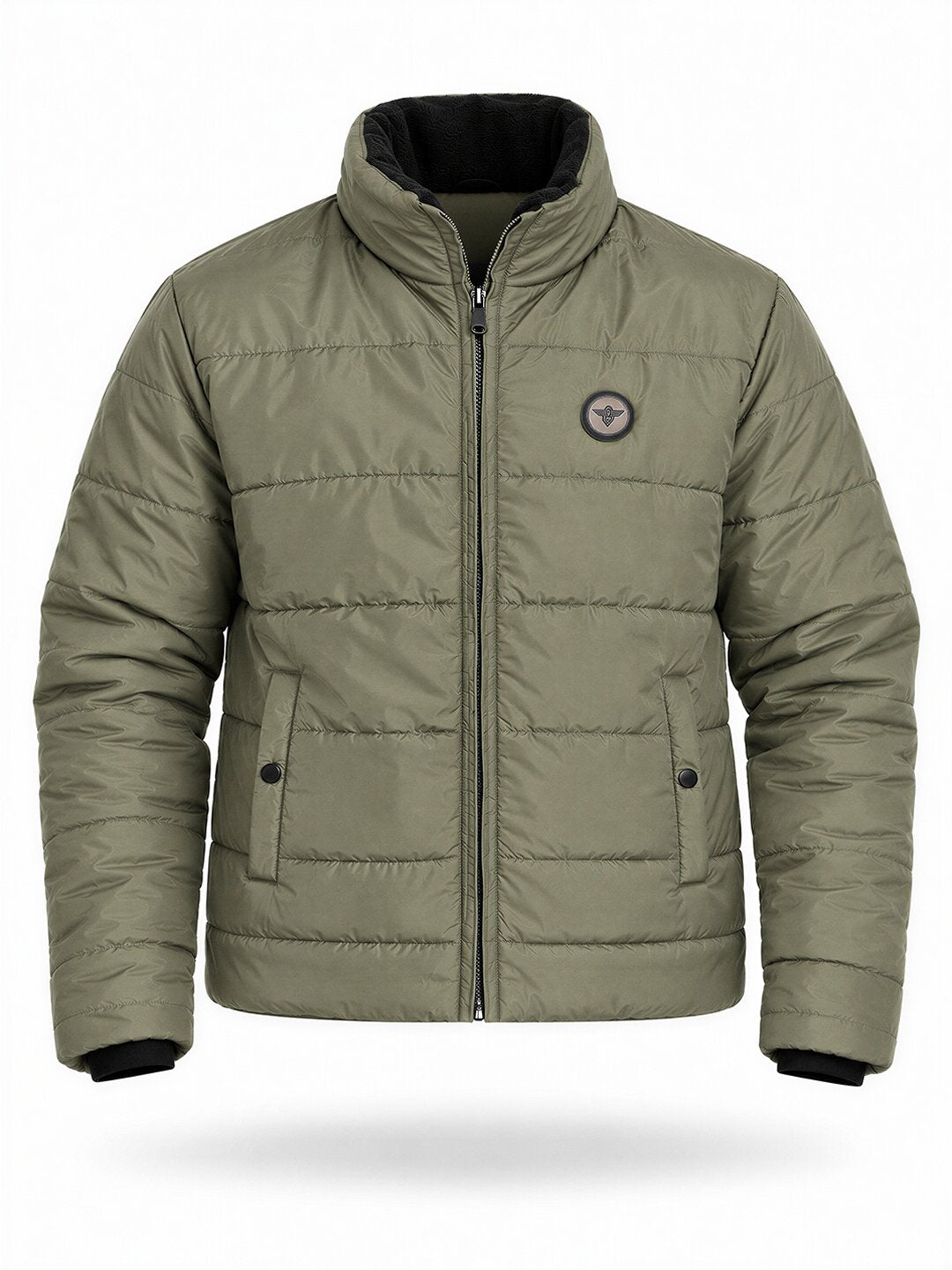 Men's Solid High Neck Full Sleeves Jacket