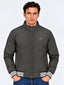 Brown Striped Cuff Zip-Up Jacket