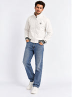 Men’s Solid Stand Collar Full Sleeves Regular Fit Casual Jacket