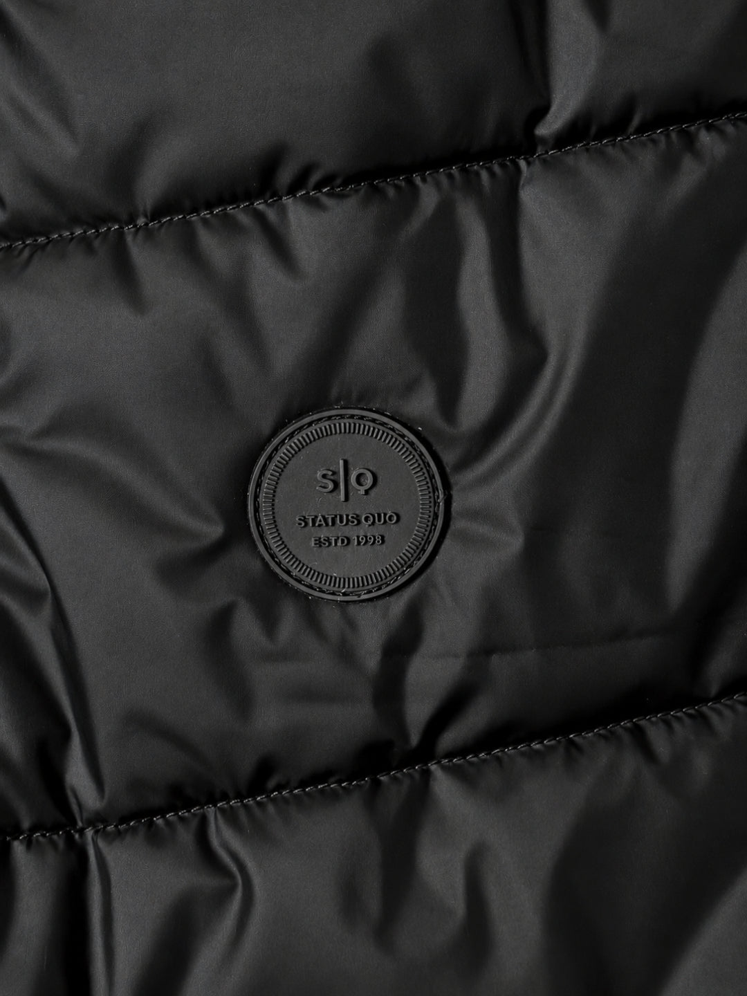 Regular Fit Solid Stand Collar Polyester Jacket