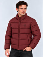 Wine Quilted Puffer Jacket