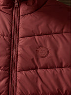 Wine Quilted Puffer Jacket