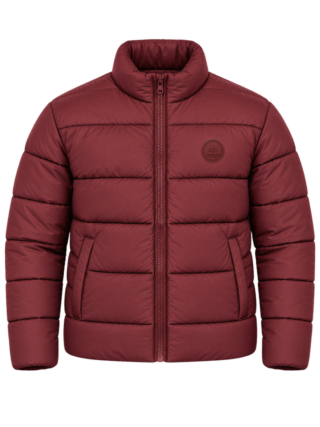 Wine Quilted Puffer Jacket