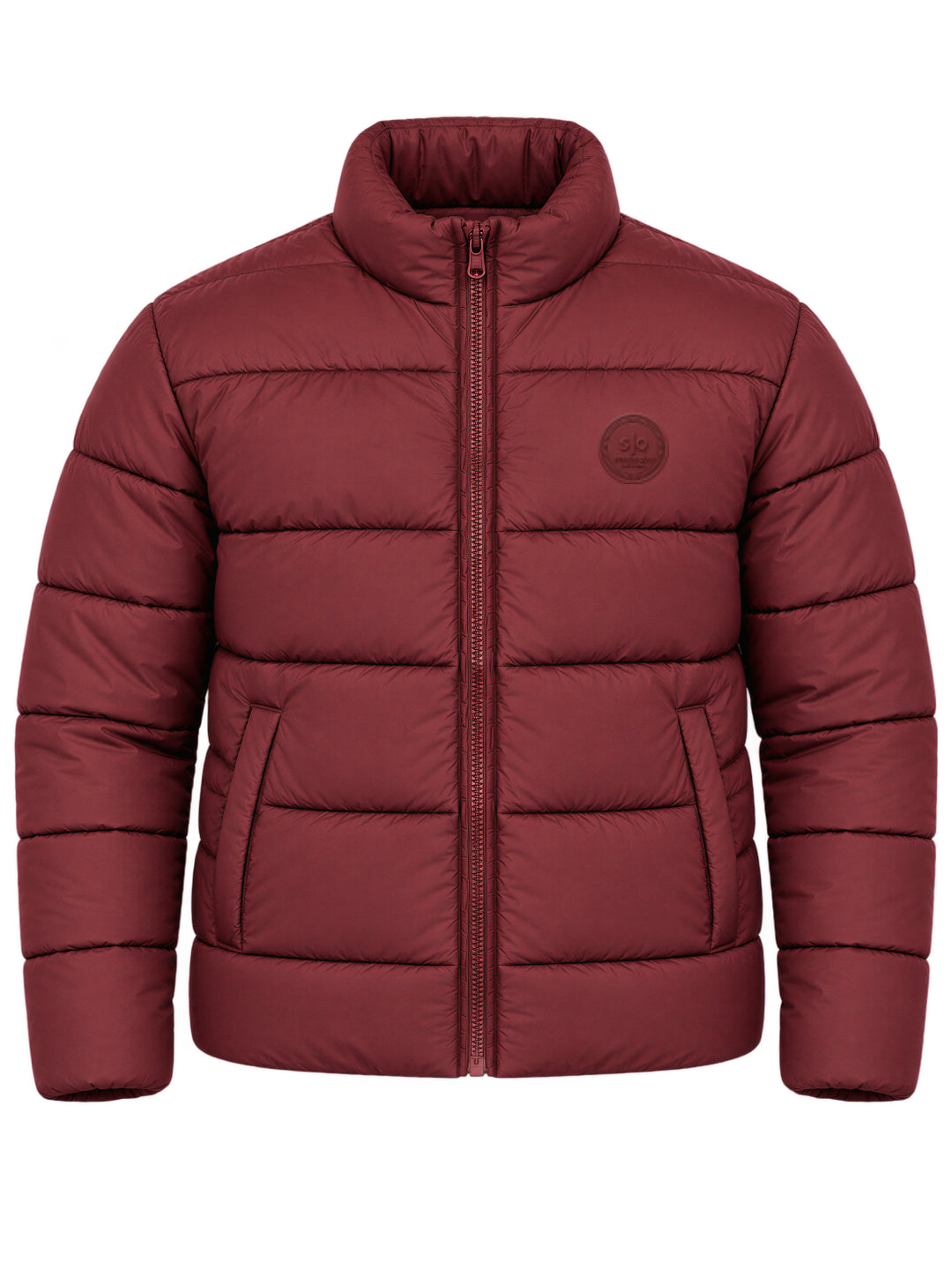 Wine Quilted Puffer Jacket