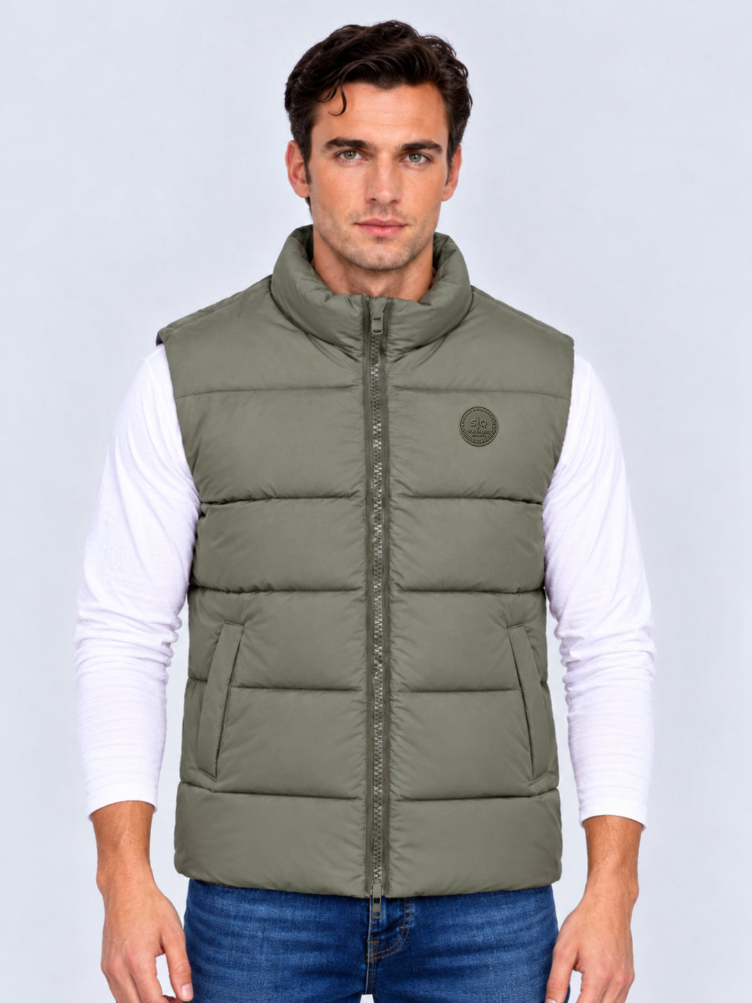 Grass Green Padded Puffer Gilet