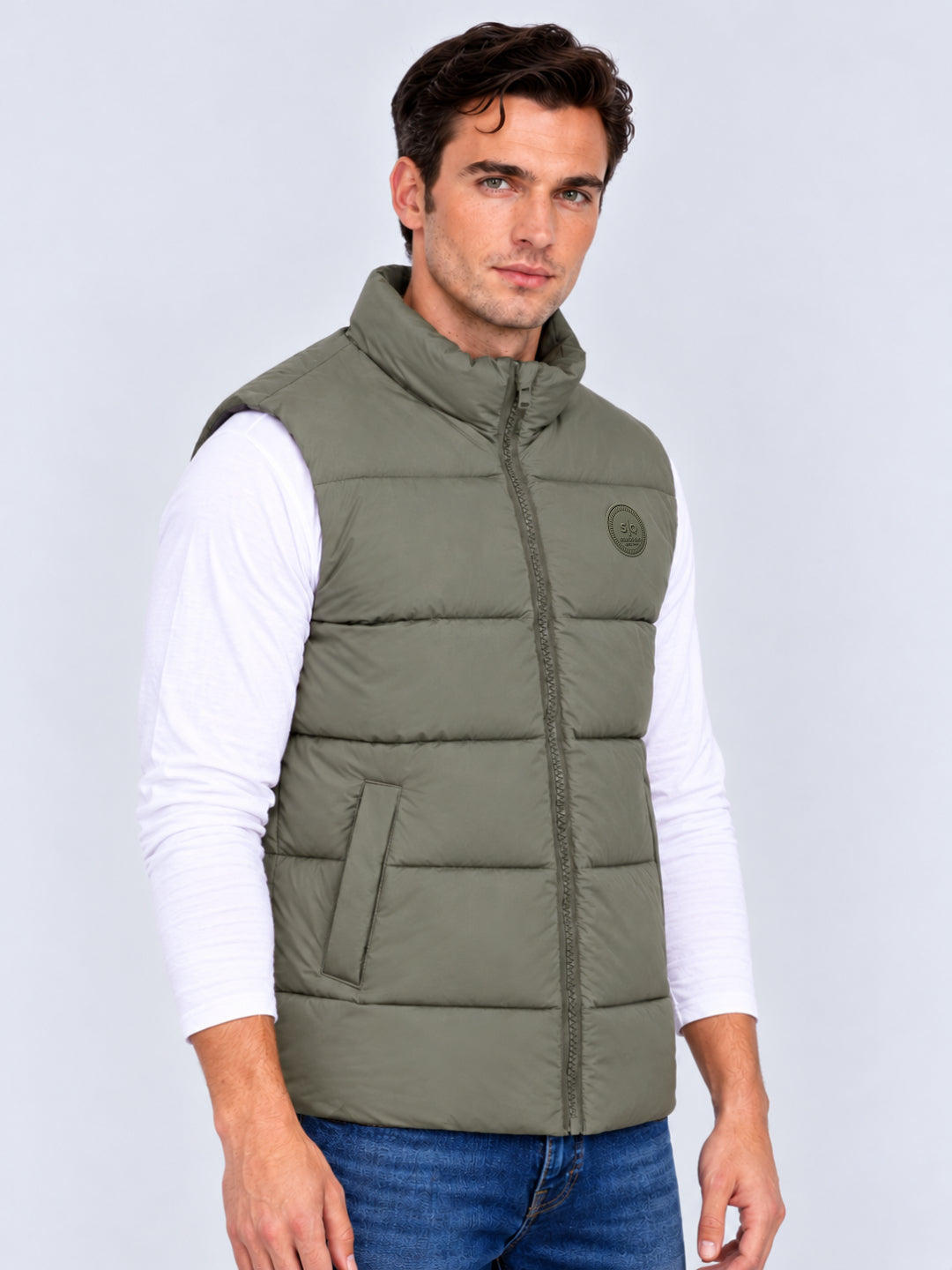 Grass Green Padded Puffer Gilet