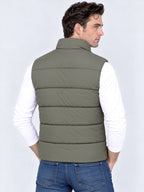 Solid Stand Collar Polyester Sleeveless Regular Fit Jacket