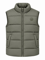 Solid Stand Collar Polyester Sleeveless Regular Fit Jacket