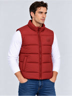 Solid Stand Collar Polyester Sleeveless Regular Fit Jacket