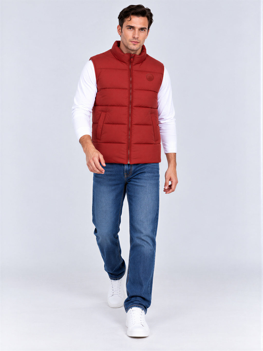 Rust Padded Puffer Gilet Main image