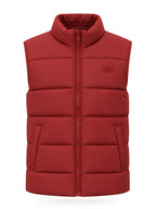 Solid Stand Collar Polyester Sleeveless Regular Fit Jacket