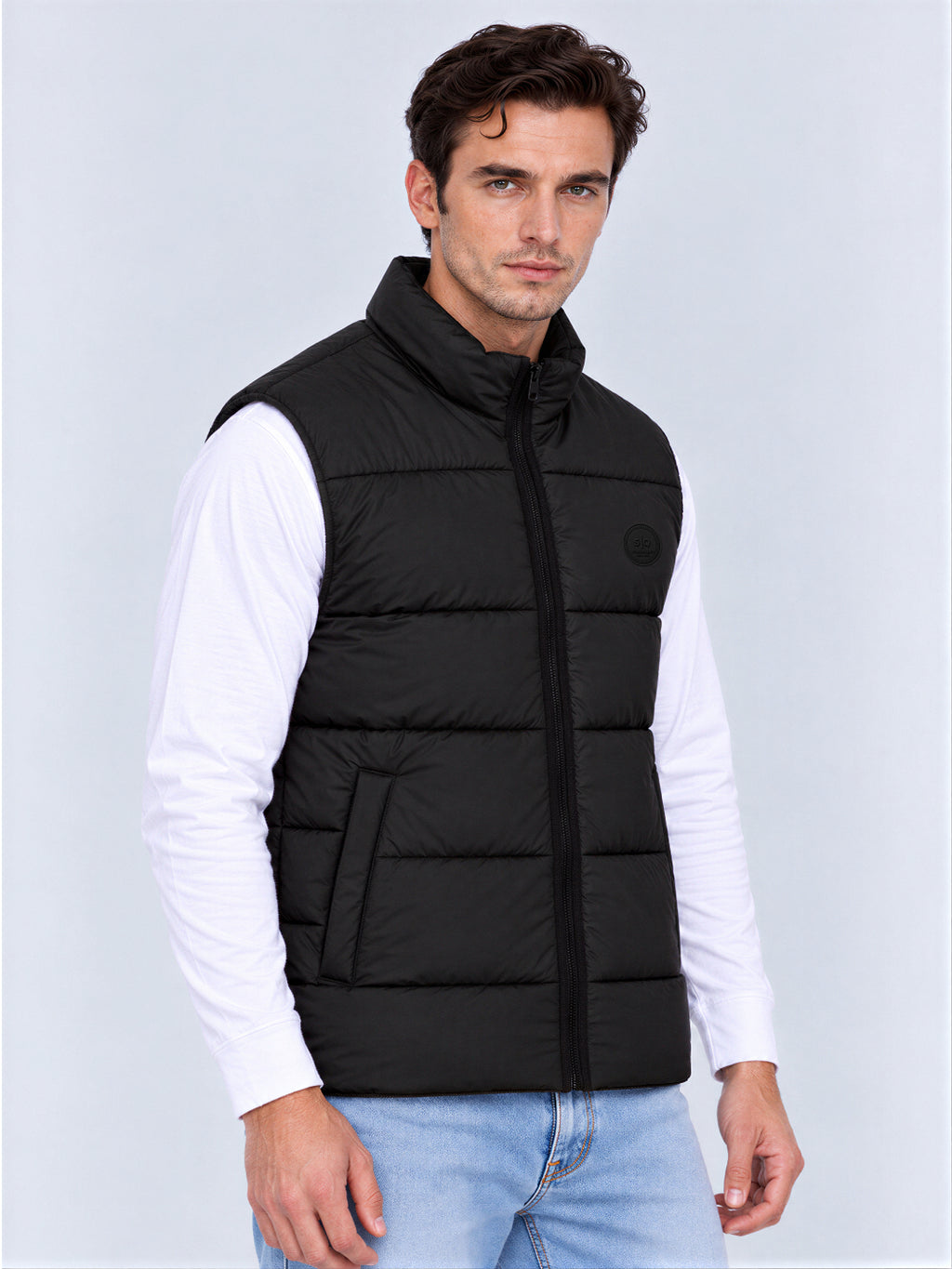 Black Padded Puffer Gilet