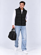 Black Padded Puffer Gilet