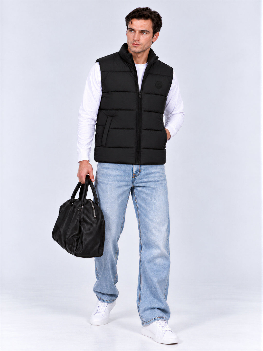 Black Padded Puffer Gilet