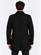 Black Double-Breasted Overcoat