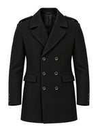 Black Double-Breasted Overcoat