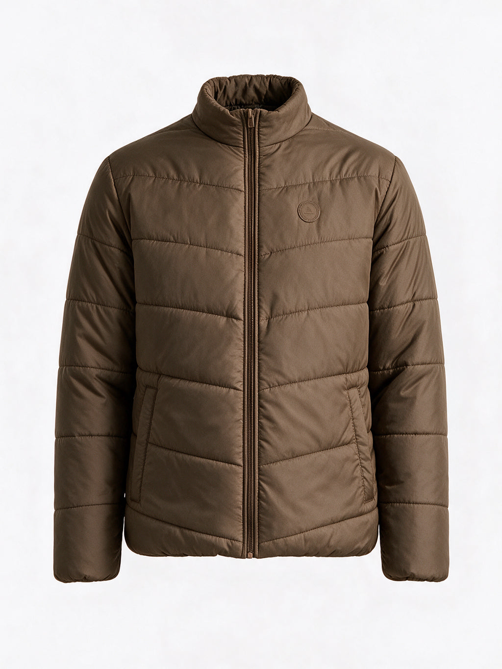 Men's Solid Stand Collar Regular Fit Jacket
