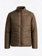 Men's Solid Stand Collar Regular Fit Jacket