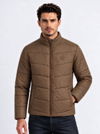 Men's Solid Stand Collar Regular Fit Jacket