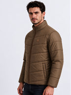 Men's Solid Stand Collar Regular Fit Jacket