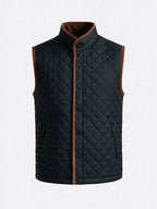 Men's Polyester Stand Collar Sleeveless Regular Fit Jacket