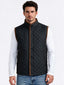 Men's Polyester Stand Collar Sleeveless Regular Fit Jacket