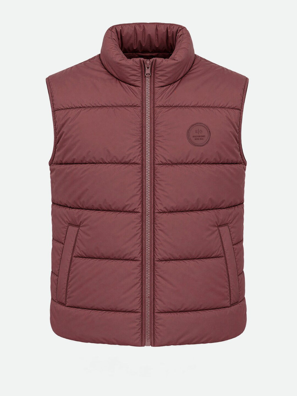 Men's Solid Stand Collar Sleeveless Regular Fit Jacket