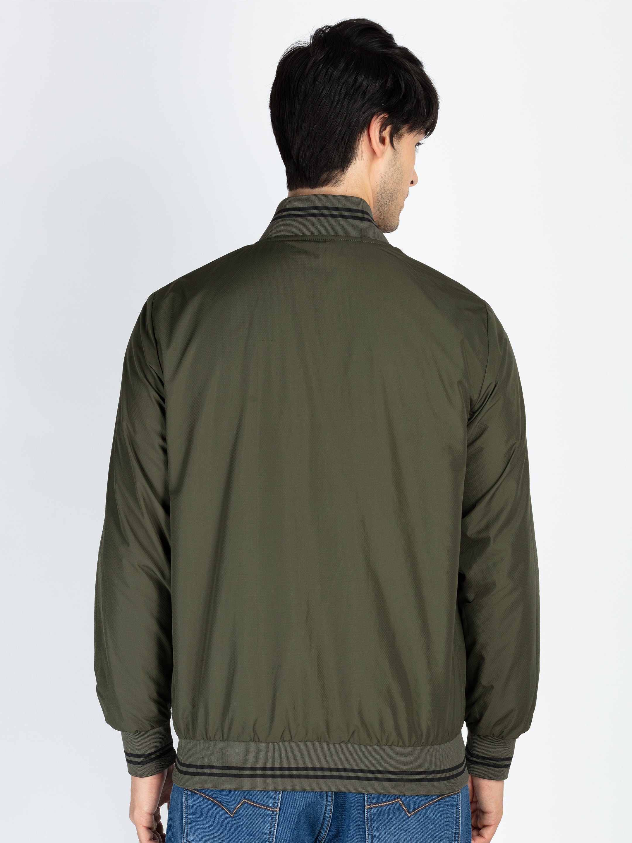 Mens Solid Reversible High Neck Jacket