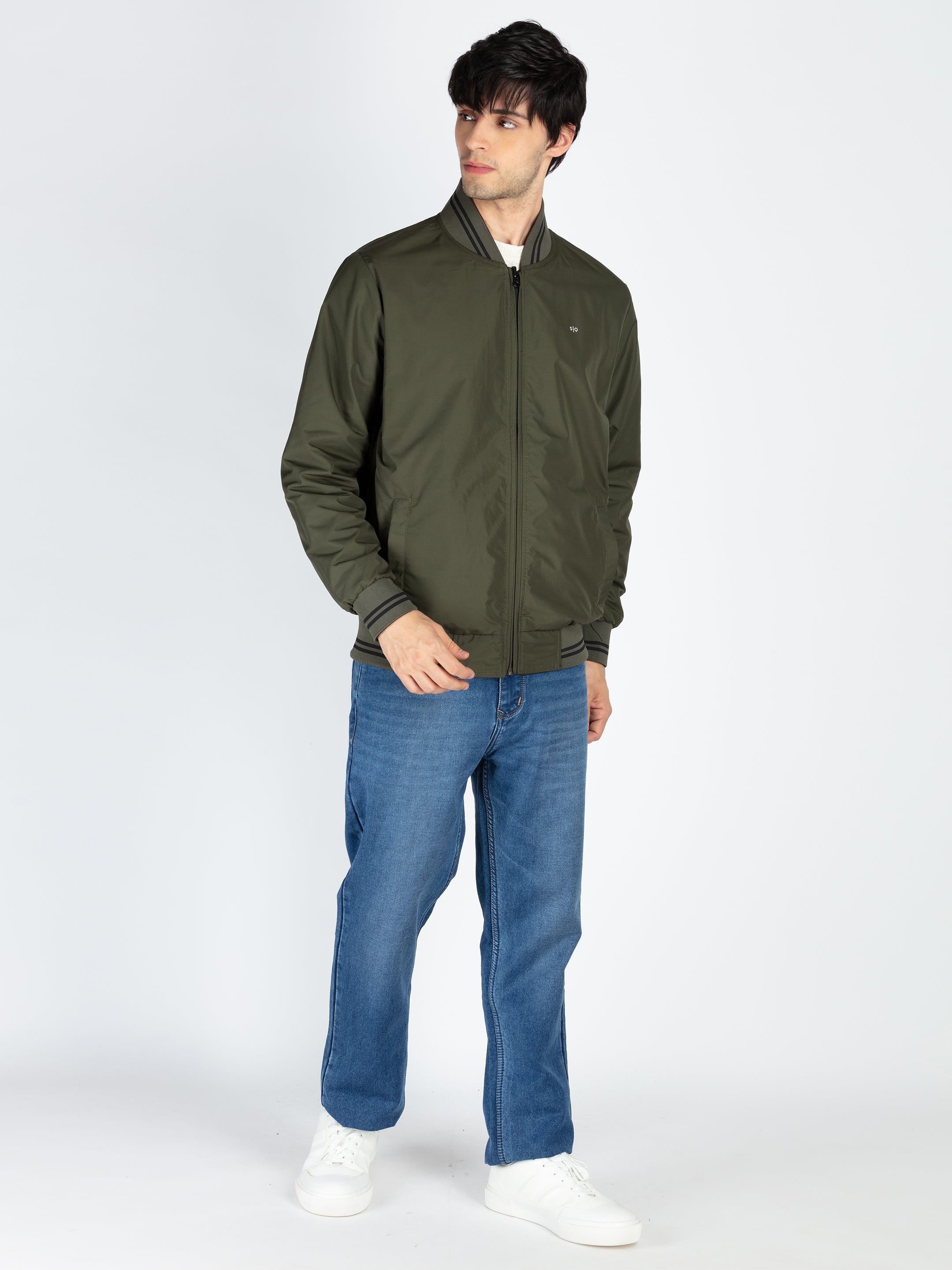 Mens Solid Reversible High Neck Jacket