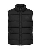 Men's Solid Stand Collar Sleeveless Regular Fit Jacket