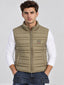 Men's Solid Stand Collar Sleeveless Regular Fit Jacket