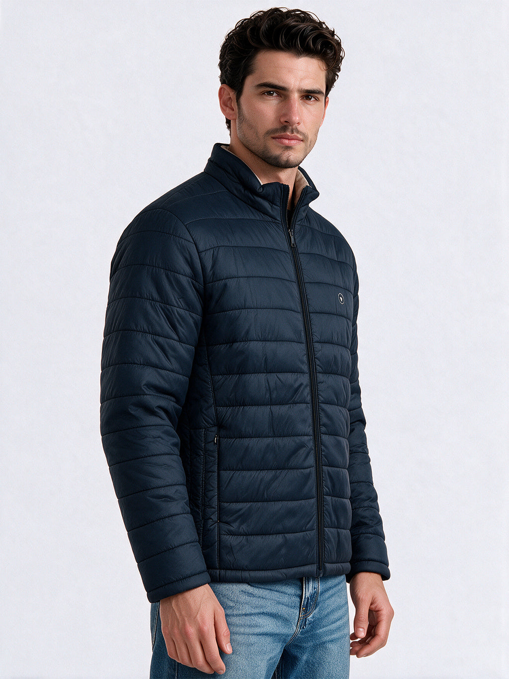 Navy Stone Reversible Puffer Jacket