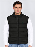 Regular Fit Solid Stand Collar Polyester Jacket