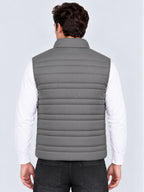 Regular Fit Solid Stand Collar Polyester Jacket