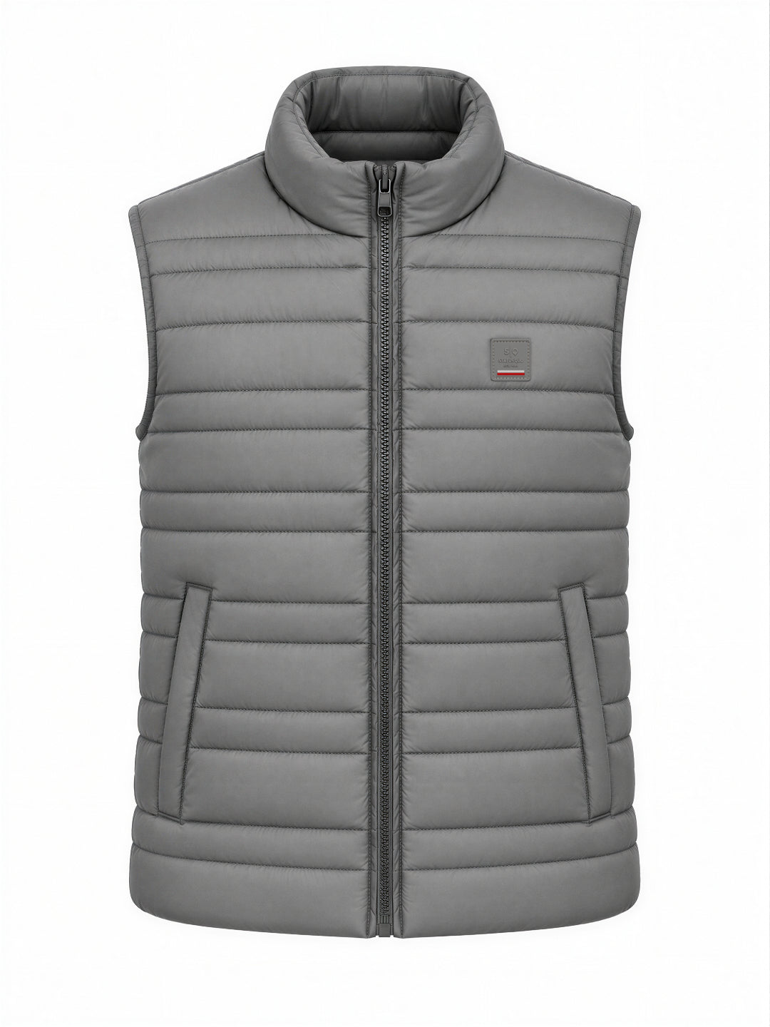 Regular Fit Solid Stand Collar Polyester Jacket